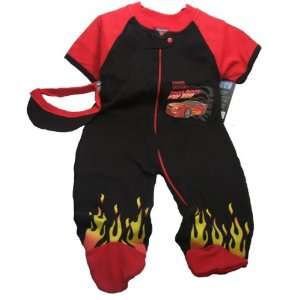 Boys Only Sleep N Play Infant Outfit And Visor, Speed Demon Racing 