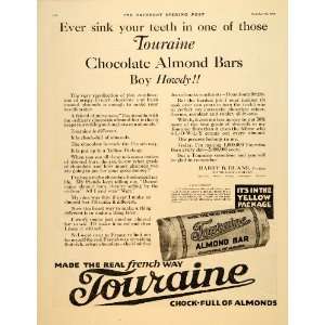   Chocolate Almond Bars Harry Duane   Original Print Ad