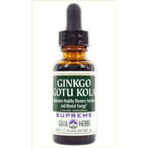  Ginkgo Gotu Kola Supreme Liquid Extracts 4 oz   Gaia Herbs 