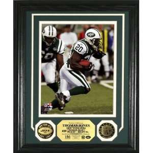  Thomas Jones New York Jets Photo Mint with Two 24KT Gold 