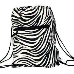  Black & White Zebra Print Drawstring Backpack Everything 