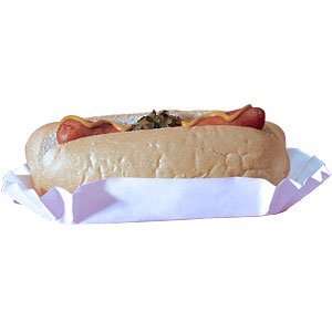   Weight 6 White Paper Fluted Hot Dog Tray 3000 / CS