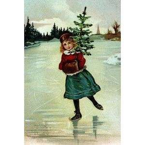  Vintage Art Christmas Ice Skate   22223 9