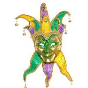Masquerade Jester Masks with Collars and Mix Gold Pattern Mask Facial 