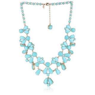 Kate Spade New York Fiorella Bib Necklace In Aqua Color   designer 