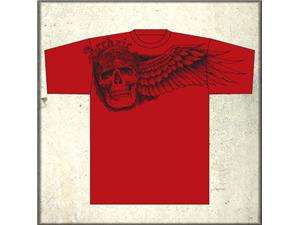 Archaic Vato Sketch Gangster Skull Bandana Wing Short Sleeve Tee Shirt 