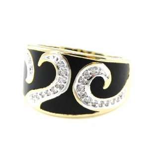  Ring plated gold Romy black.   Taille 54 Jewelry