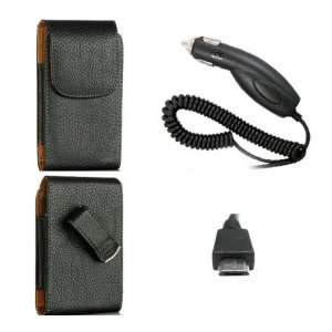  For HTC EVO 3D Premium Leather Pouch Case + Premium CAR 