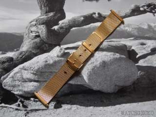Gold Plated Mesh Watch Strap fits 18mm 20mm and 22mm  