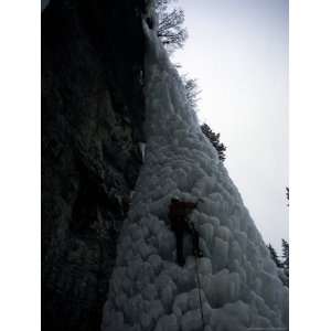  Ice Climbing up Steep Rock, USA Premium Poster Print by 
