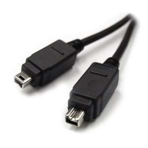   pin to 4 pin IEEE 1394 400mbps FireWire Cable   Black Electronics