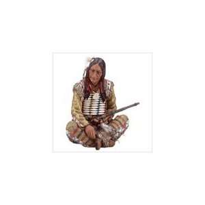  Chief Sitting With Peace Pipe Figurine Staute Western 