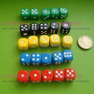 Set of 25 Dice Poker Game Toy Party Casino Lot 5 Color  
