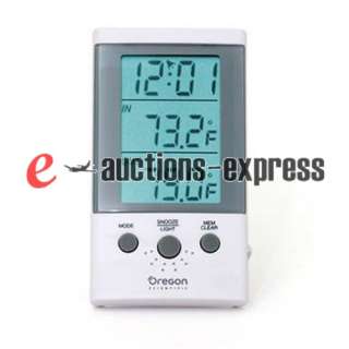  indoor outdoor thermometer clock with wired probe model tht312