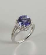 Tia Collections tanzanite and diamond pave ring style# 318601101
