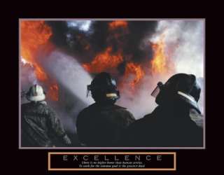 Excellence Firemen Motivational Poster Fire Department  