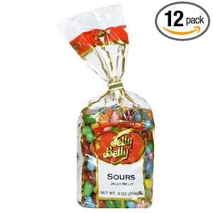 Jelly Belly Sours Jelly Beans, Assorted Flavors, 9 Ounce Bags (Pack of 