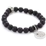 silver clasp with black onyx bead bracelet $ 160 00