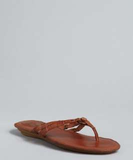Frye cognac leather Alessia Artisanal stud thong sandals   