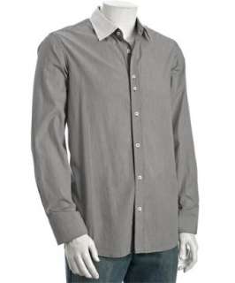 Howe blue stripes Banks Go Bust button front shirt   up to 