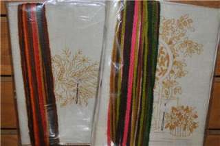 Lot 6 Vintage Jiffy Stitchery Wool Needlepoint Kits  