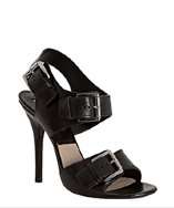 Michael Kors black leather buckle detail heeled sandals style 