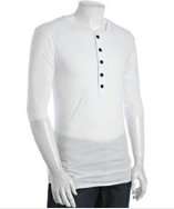 LnA white cotton 3/4 button crewneck henley style# 315029602
