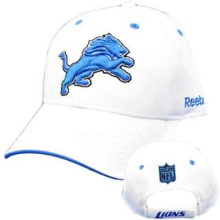 NFL Detroit Lions White Light Blue Reebok Curved Bill Hat Cap Licensed 