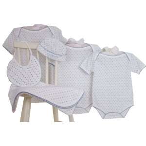  layette set   blue dots