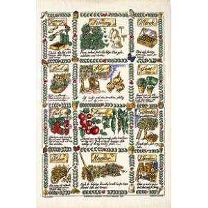  Gardeners Calendar Linen Tea Towel