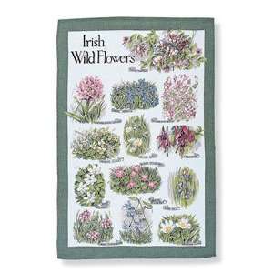 Irish Wild Flowers Linen Tea Towel 