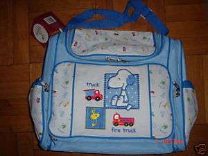 Baby Snoopy Large 3 piece Diaper Bag shower gift boy   