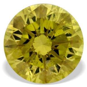   Ct Canary Yellow Color Round Loose Real Diamond For Pendant Jewelry
