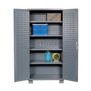   Cabinet W/Louvered Panels/Interior Shelves Flush Door