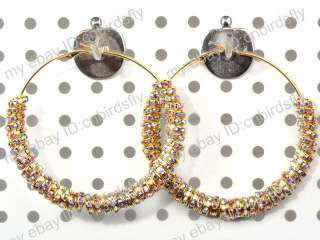 NEW Big Hoops Basketball Wives Rondelle Round Gold Rhinestone Spacer 
