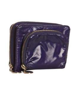 Stella McCartney purple faux patent leather french wallet   up 