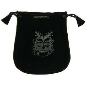 Green Man Velvet Drawstring Pouch