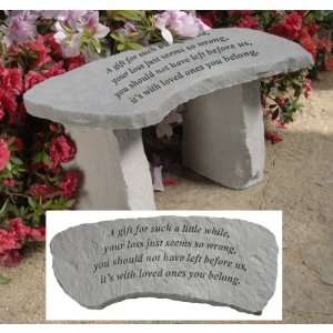    14.5 A Gift Cast Stone Memorial Garden Bench