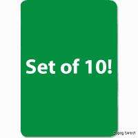 SET OF 10 POKER SIZE 100% PLASTIC CUT CARDS   GREEN  