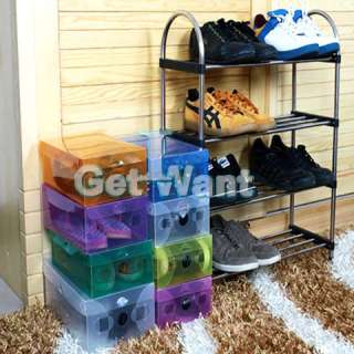 DIY Clear Plastic Shoe Shoes Storage Transparent Boxes Container Case 