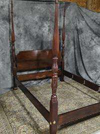 SIGNED HENREDON MAHOGANY QUEEN RICE POSTER BED WOW  