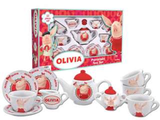 CHILDS TEA SET OLIVIA THE PIG Porcelain Set 4 Basket  