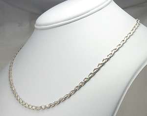   Viviana 18 x 4mm 925 Sterling Silver Diamond Weave Necklace #A14