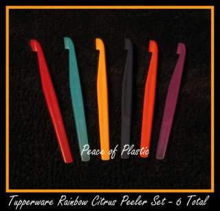 Tupperware Lot of 6 Rainbow CITRUS (Orange) Peeler Peelers NEW FREE 