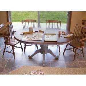  Round/Oval Pedestal Dining Table Set by Conrad Grebel   Solid Oak 