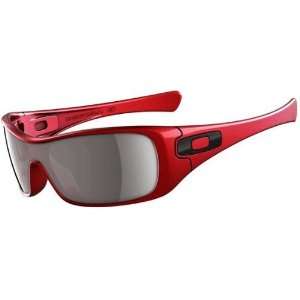 Oakley Antix Sunglasses 03 704 Metallic Red Frame With Warm Grey Lens 