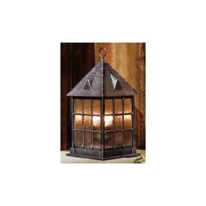   Pier Lamp in Vintage Copper with Clear Seeded Acrylic Panels glass
