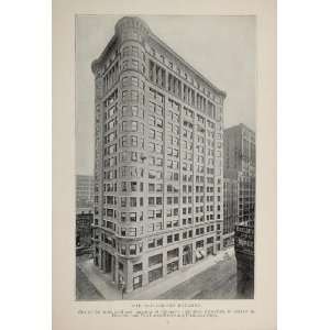 1902 Chicago Old Colony Building Dearborn Van Buren St.   Original 