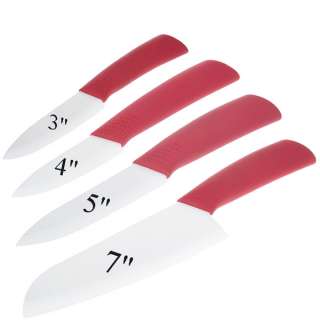 Red Handle Chic Cutlery Ceramic Knives Set  