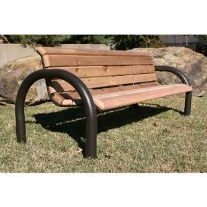   WebCoat Modern Style Wood Slat Park Bench, Brown Patio, Lawn & Garden